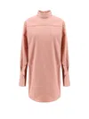 Dries Van Noten High-neck Cotton Blouse In Pink