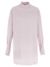 Dries Van Noten Long Cotton Shirt With Checkered Pattern In Pink