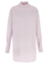 Dries Van Noten Long Cotton Shirt With Checkered Pattern In Pink