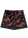 Dries Van Noten Abstract Floral Polyamide Geometric Trim Swim Shorts In Multi