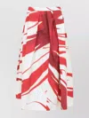 Dries Van Noten Tulip Petal Print Cotton A-line Soni Midi Skirt In Red