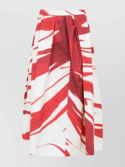 DRIES VAN NOTEN COTTON A-LINE MIDI SKIRT PLEATED DESIGN