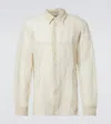 Dries Van Noten Cotton And Silk-blend Lamé Shirt In Natural