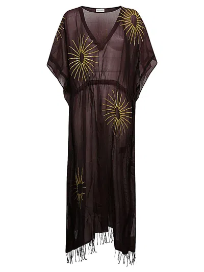 Dries Van Noten Cotton And Silk Embroidered Kaftan