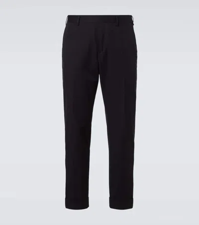Dries Van Noten Cotton And Wool Straight Pants In Black