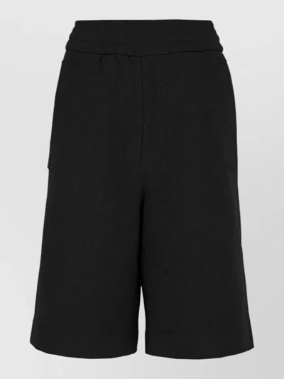 Dries Van Noten Cotton Bermuda Shorts In Black