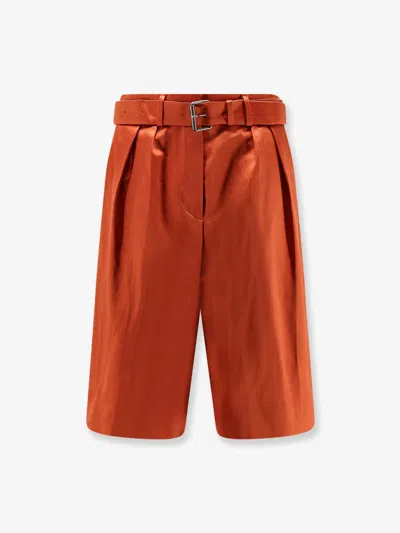 Dries Van Noten Cotton Blend Bermuda Shorts In Orange