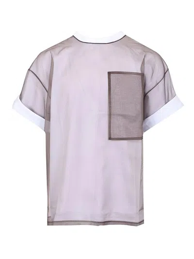 Dries Van Noten Men Semi-sheer Layered T-shirt In Brown