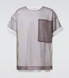 Dries Van Noten Layered Cotton Blend T-shirt With Sheer Overlay In Brown
