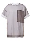 Dries Van Noten Layered Cotton Blend T-shirt With Sheer Overlay In White