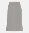 Dries Van Noten Cotton-blend Midi Skirt In Grey