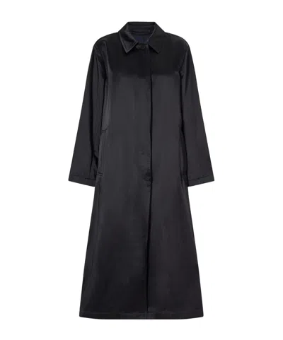 Dries Van Noten Cotton-blend Satin Coat In Black