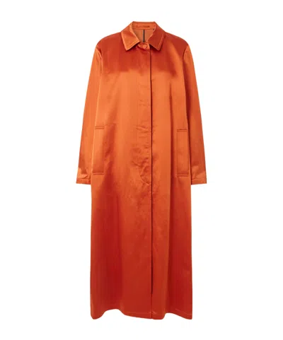 Dries Van Noten Cotton-blend Satin Coat In Orange