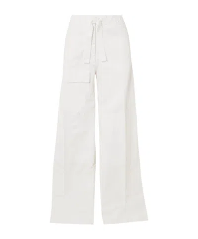 Dries Van Noten Cotton-canvas Wide-leg Cargo Pants In White
