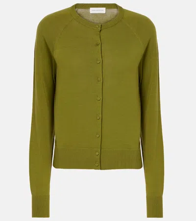 Dries Van Noten Cotton Cardigan In Olive