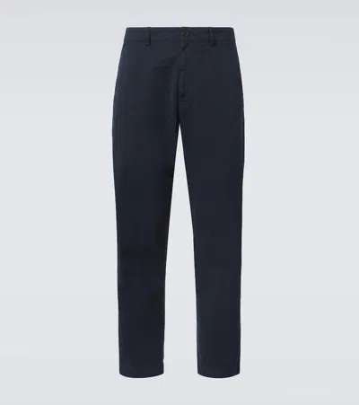 Dries Van Noten Cotton Chinos In Blue
