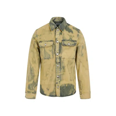Dries Van Noten Cotton Curtis Mini Shirt For Men In Yellow