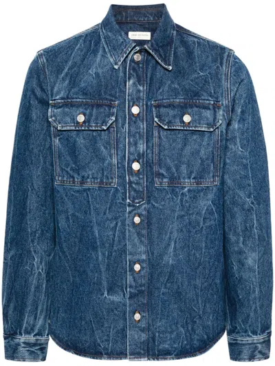 Dries Van Noten Cotton Denim Shirt In Blue