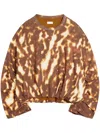 Dries Van Noten Women Hannet Printed Cotton Sweatshirt In Brown