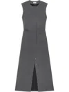 Dries Van Noten Gray Tailored Midi Dress In Grey