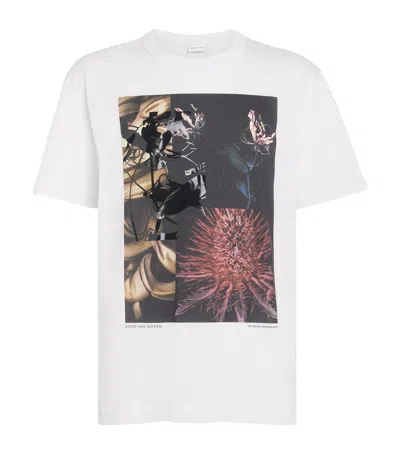 Dries Van Noten Cotton Floral Print T-shirt In White