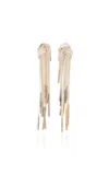 Dries Van Noten Cotton Fringe Statement Earrings In White