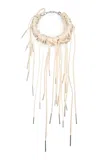 Dries Van Noten Cotton Fringe Statement Necklace In White