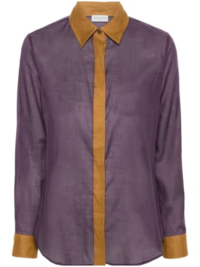 Dries Van Noten Cotton Gauze Shirt In Purple