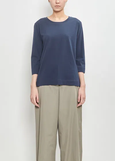 Dries Van Noten Cotton Hefiz Long Sleeve T-shirt In Navy