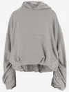 Dries Van Noten Oversized Cotton Jersey Hoodie In Grey