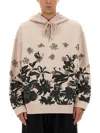 Dries Van Noten Floral Print Hoodie With Drawstring And Pocket In Multi