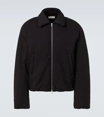 Dries Van Noten Cotton Jersey Puffer Jacket In Black