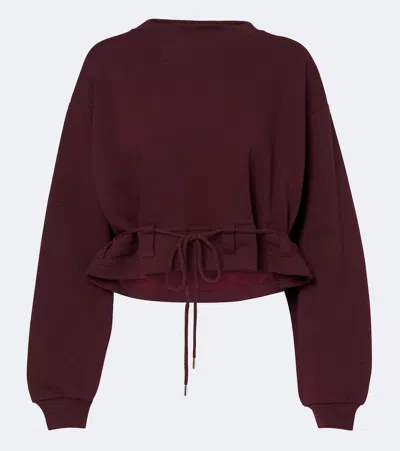 Dries Van Noten Haserfiela Cropped Sweatshirt Drawstring Waist In Red