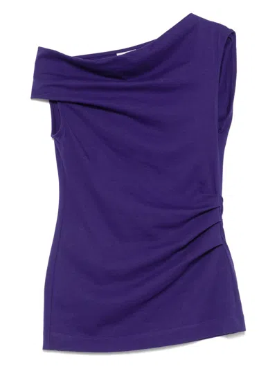 Dries Van Noten Cotton Jersey Top In パープル