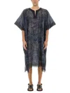 Dries Van Noten Lightweight Beach Kaftan Side Slits In Multicolour