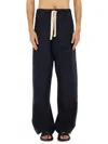 Dries Van Noten Wide Leg Cotton Trousers And Pockets In Black