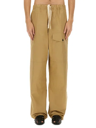 Dries Van Noten Cotton Pants In Neutral