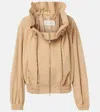 Dries Van Noten Cropped Ruffled Cotton-canvas Jacket In Beige