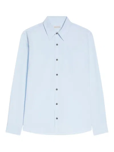 Dries Van Noten Cotton Poplin Shirt In Blue