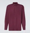 Dries Van Noten Cotton Poplin Shirt In Burgundy