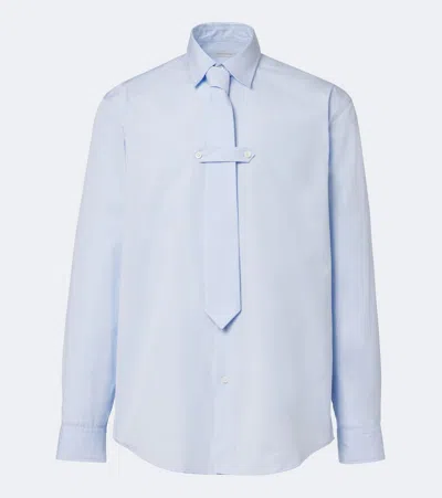 Dries Van Noten Cotton Poplin Shirt With Tie In Multi