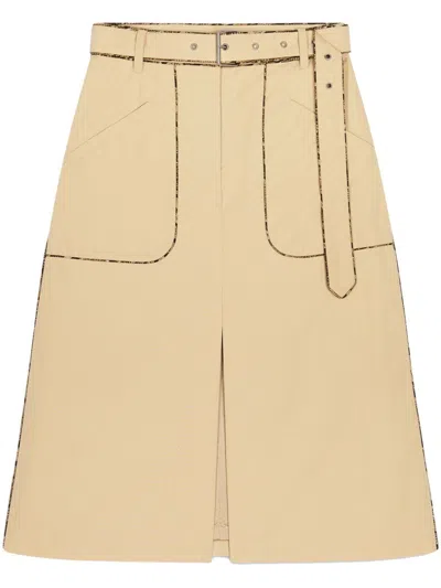 DRIES VAN NOTEN COTTON POPLIN SKIRT