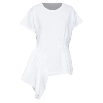 Dries Van Noten Cotton Ruffle Peplum Tshirt In White