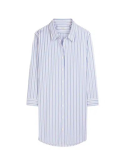 Dries Van Noten Cotton Shirt Dress  Composition  100% Cotton. Striped Pattern. Lose Weight. Knee Length. Buttoned Cu In Blue