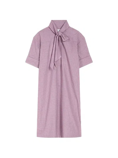 Dries Van Noten Cotton Shirt Dress In Purple