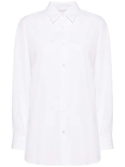 Dries Van Noten Cotton Poplin Shirt In White