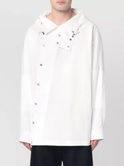 Dries Van Noten Cotton Shirt With Asymmetric Design And Hood In Multi