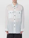 Dries Van Noten Cotton Shirt With Chest Pockets And Sheer Fabric In Multi