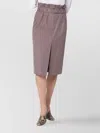 Dries Van Noten Taupe Skirt In Cotton With Belt Women In Gray