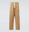 Dries Van Noten Cotton Trousers With Elastic Waistband And Pockets In Beige